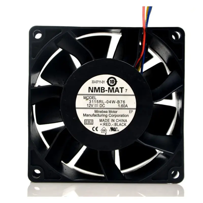 80mm mocny wentylator chłodzący pwm 12V 80X80X38 mm podwójne łożysko kulkowe 4-Pin PFR0812XHE DYTB0838B2U 3115RL-04W-B76 — zdjęcie 2
