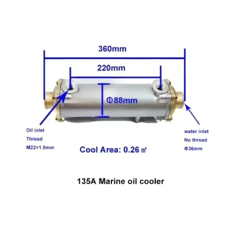 135 170 300 Series Marine Oil Cooler Kit Heavy Duty, Advanced Copper Core Cooling Technology Radiator for Boats