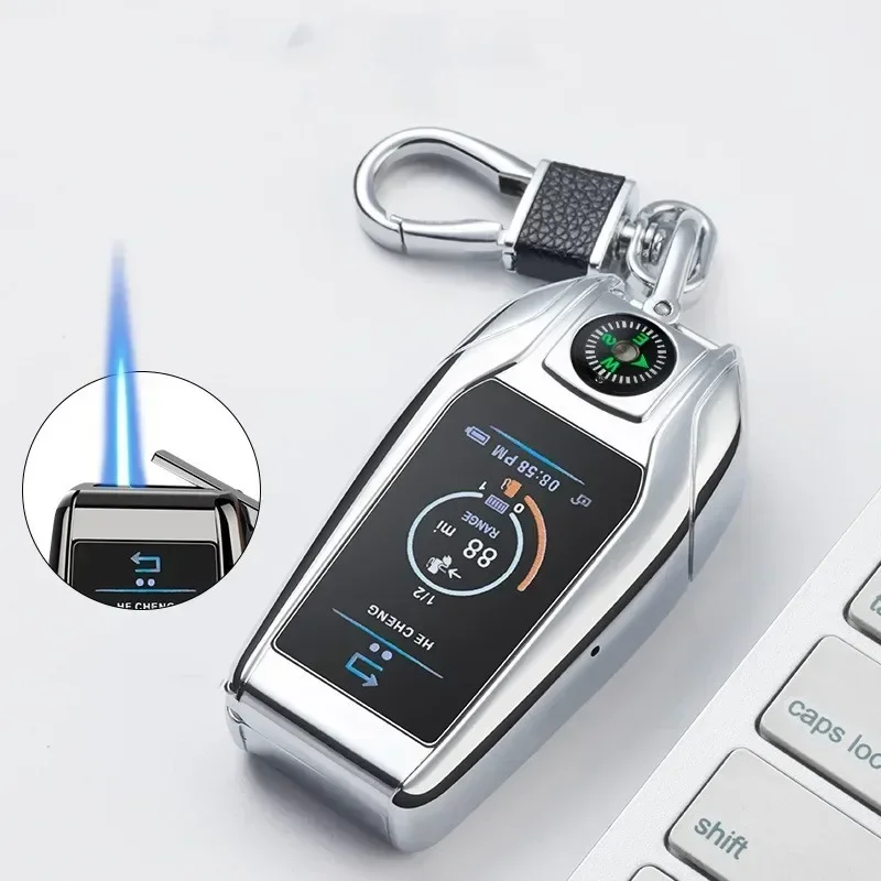 High End Keychain Windproof Lighter Cool Car Key Model Black Technology Multifunctional Igniter Gift Boyfriend A Trendy Look - Image 2