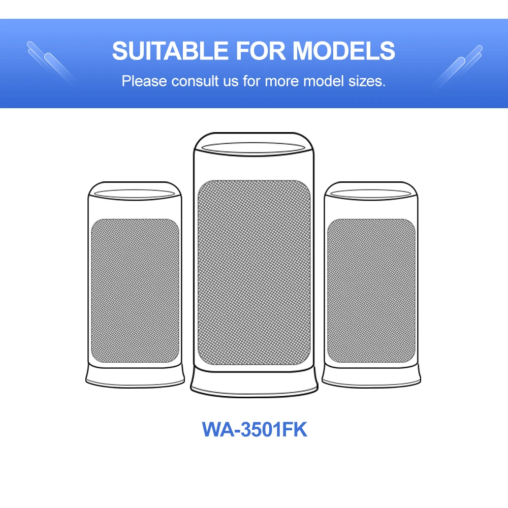 مركب تصفية ل دوامة HEPA تصفية و القماش الكربون صالح لل WA-3501FK لتنقية الهواء أجزاء 210*220*140 مللي متر WA-3801SFK