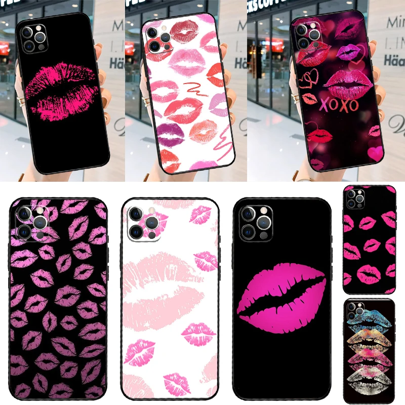Lipstick Pink Kiss Case For Samsung Galaxy A55 A35 A15 A56 A32 A12 A22 A52 A54 A34 A14 A36 A26 A16 A13 A53 A17