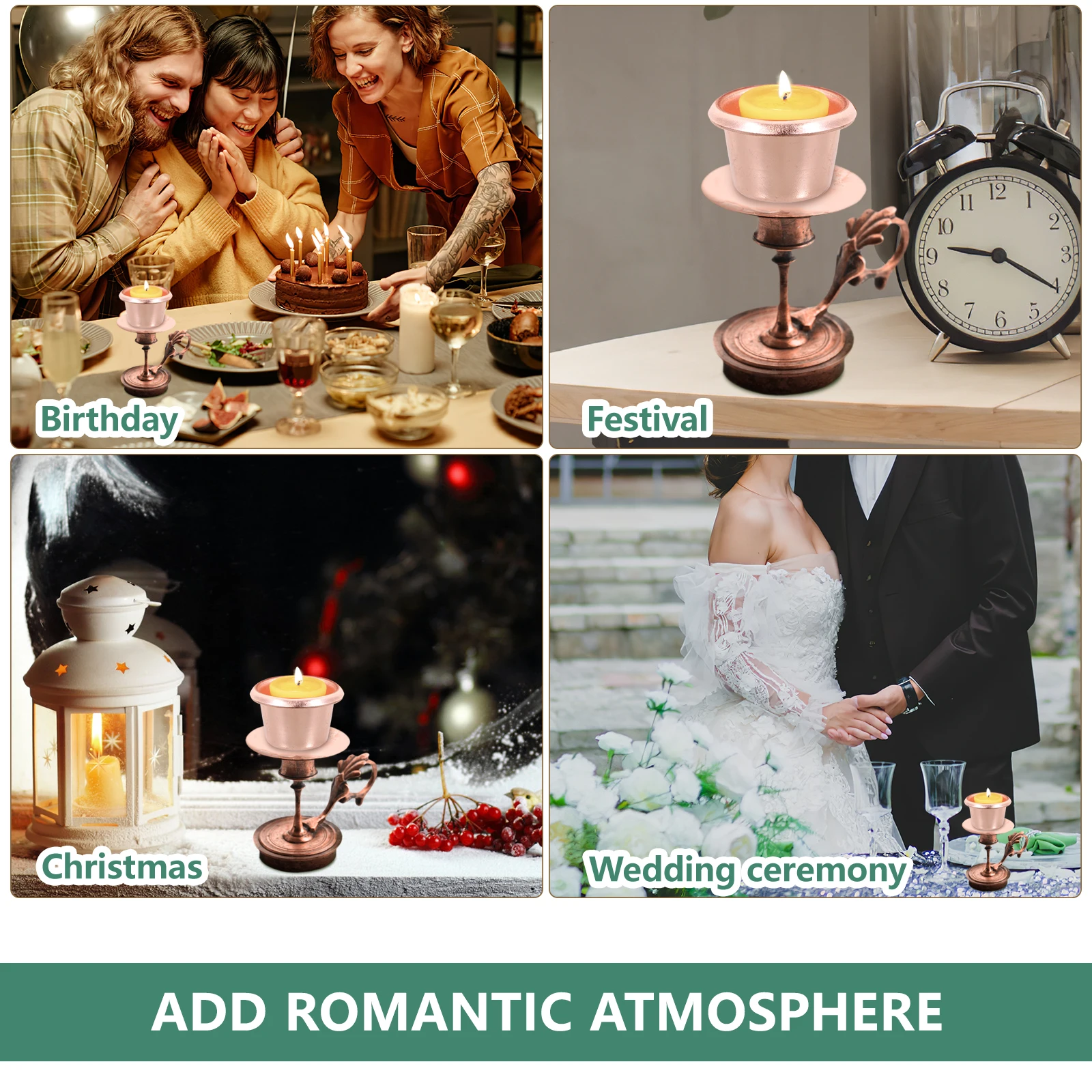 

10 Pcs Candlestick Modern Holders Metal Container Colored Candlesticks Decor Candleholders for Taper Rustic Solid Cup