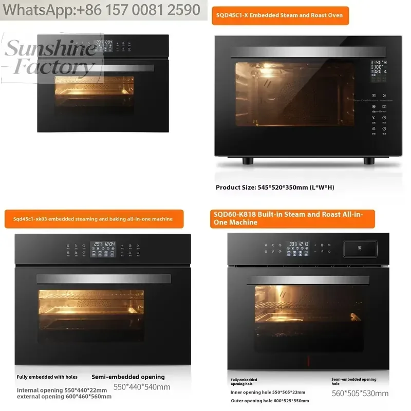 Cross-Border Exclusive Single 40L Electric Convection Built-in Household Stainless Steel Steam Bake Combo Energy