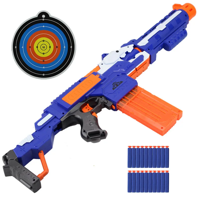 Soft Bullet Toy Guns Electric Foam Dart Blaster Fake Gun with Target For Children Boys Birthday Gifts Cosplay Outdoor Game