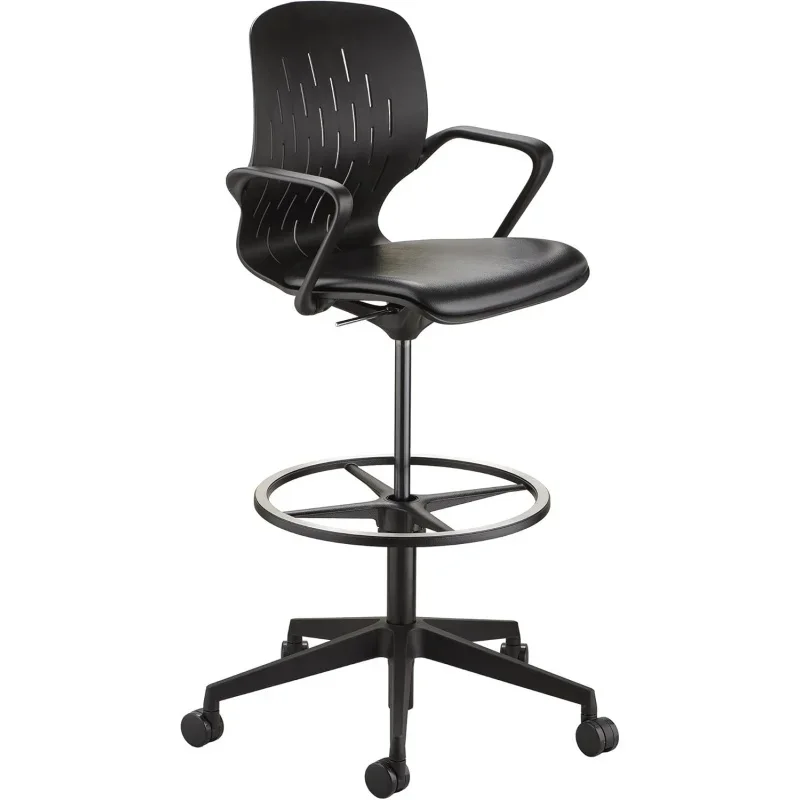 

Safco Products Shell Extended Height Swivel Office Desk Computer Ergonomic Chair, Pneumatic Height Adjustable, Black (7014BL)