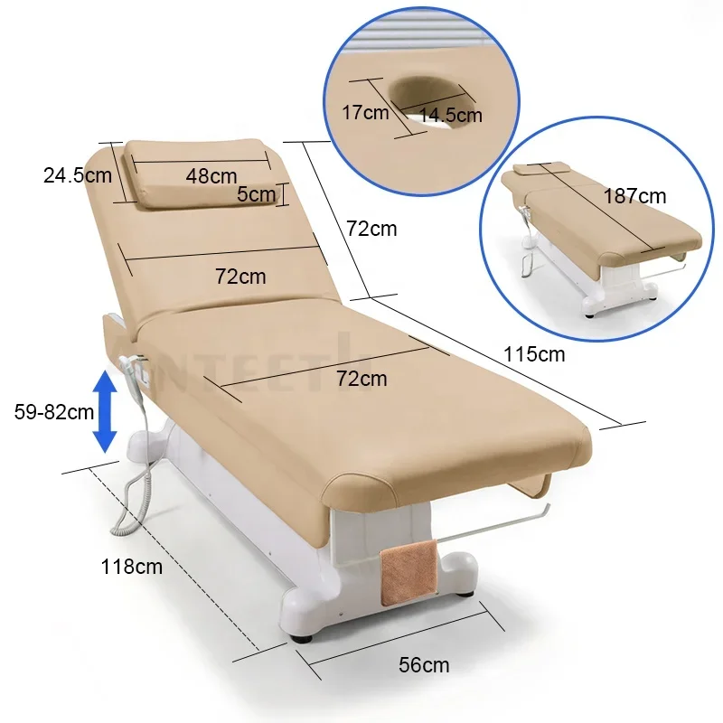 Lit de spa électrique pour le visage, table valide, lit réglable pour salon de beauté, légion recommandée