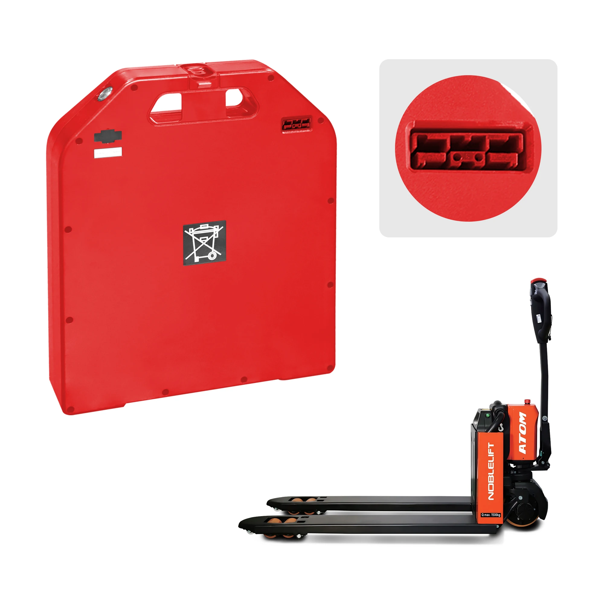 بطارية ليثيوم 24 فولت 20 أمبير في الساعة لمقبس شاحنة البليت الكهربائية NOBLIFT ATOM PTE15Q-B