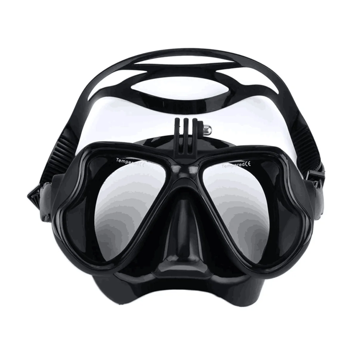 A64I Professional Underwater Mask Camera Diving Mask Swimming Goggles Snorkel Scuba Diving Camera Holder for Black
