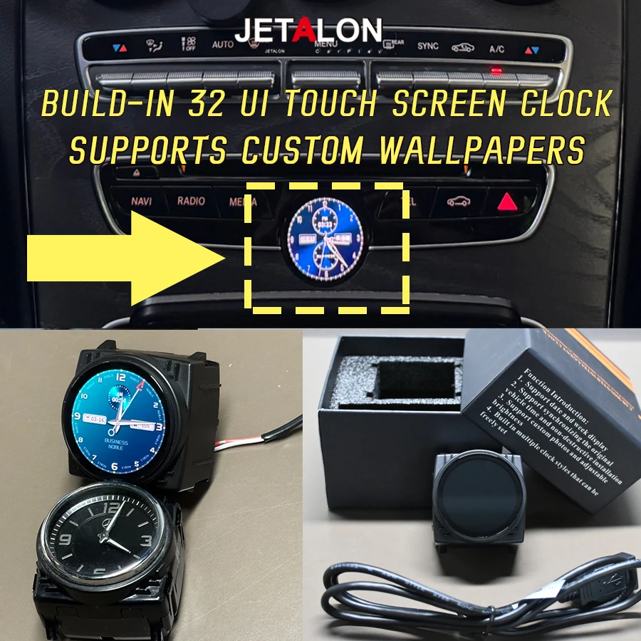 Car Clock Digital Watch For Mercedes Benz W203 W204 W210 W211 W212 W221 W222 CLS CLA GLA GLC E300 C260 Touch Clocks Decoration