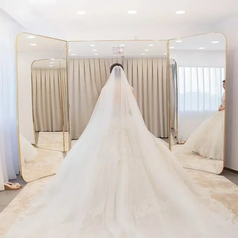 Hot SalesCustomized Wholesale Bridal Shop Stainless Steel Modern Arch Mirror Full-length