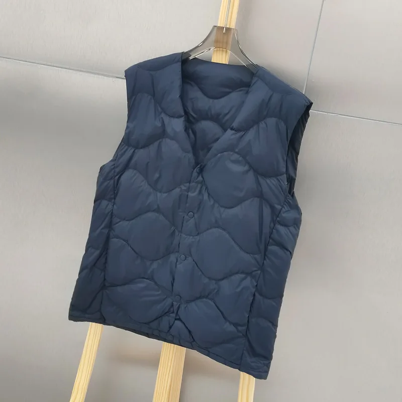 New Autumn Winter Ultra Light White Duck Down Vest Jacket Men Warm Bigsize Down Waistcoat Coat Parkas Male Short Sleeveless Tank