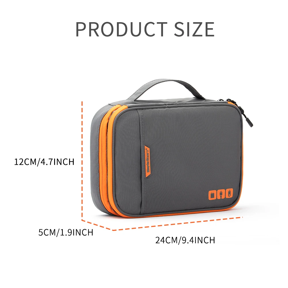 Portable Electronic Accessories Travel case,Cable Organizer Bag Gadget Carry Bag for iPad,Cables,Power,USB Flash Drive, Charger