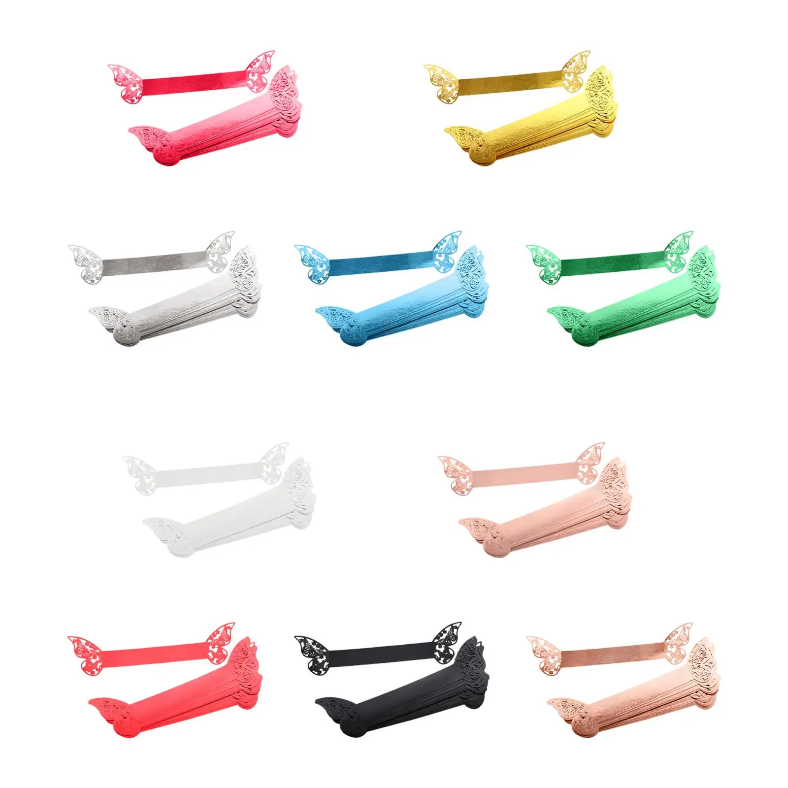 20Pcs Butterfly Paper Napkin Rings Napkin Holders Elegant Decoration for Reception Home Dinner Table Restaurant Catering Party
