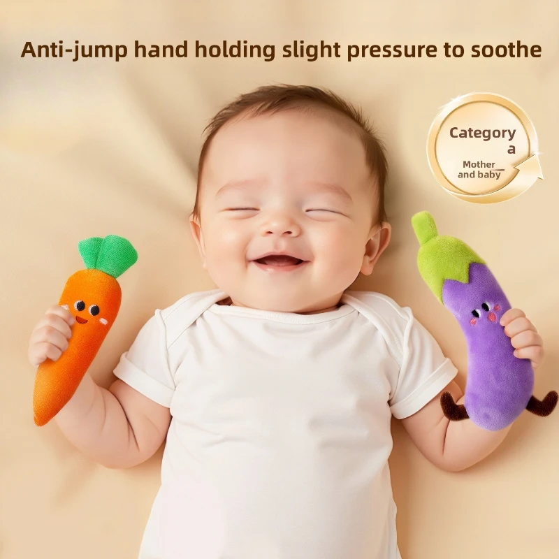 Infant Toys 0-6 Months Newborns 0-3 Months Grasping Toys for Young Babies Anti-Startle Handheld Carrot