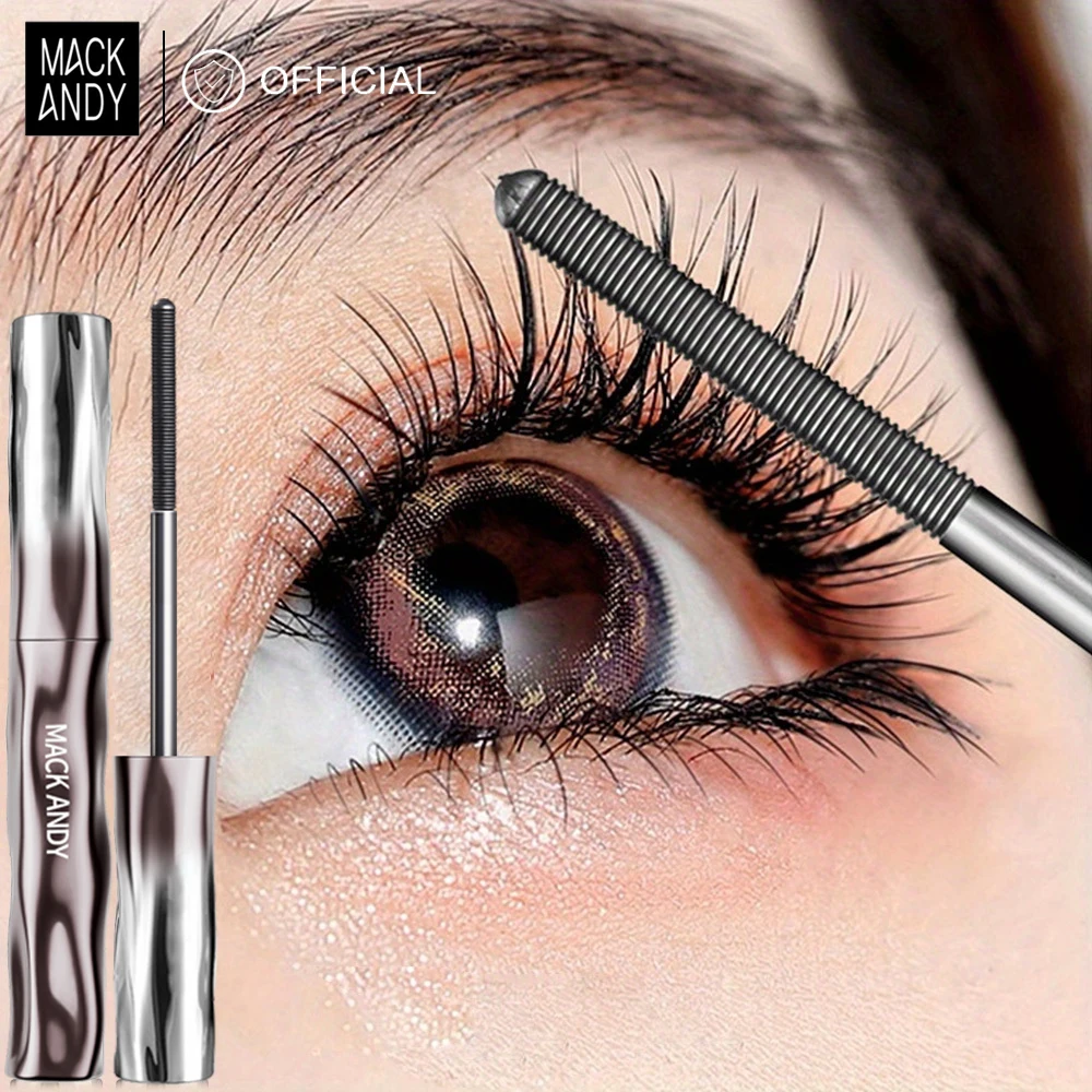 MACKANDY Waterproof 3D Lengthening Mascara Black Eyelash Extension Eye Lashs Brush Long-Wearing Silk Mascara Cosmetics Gift