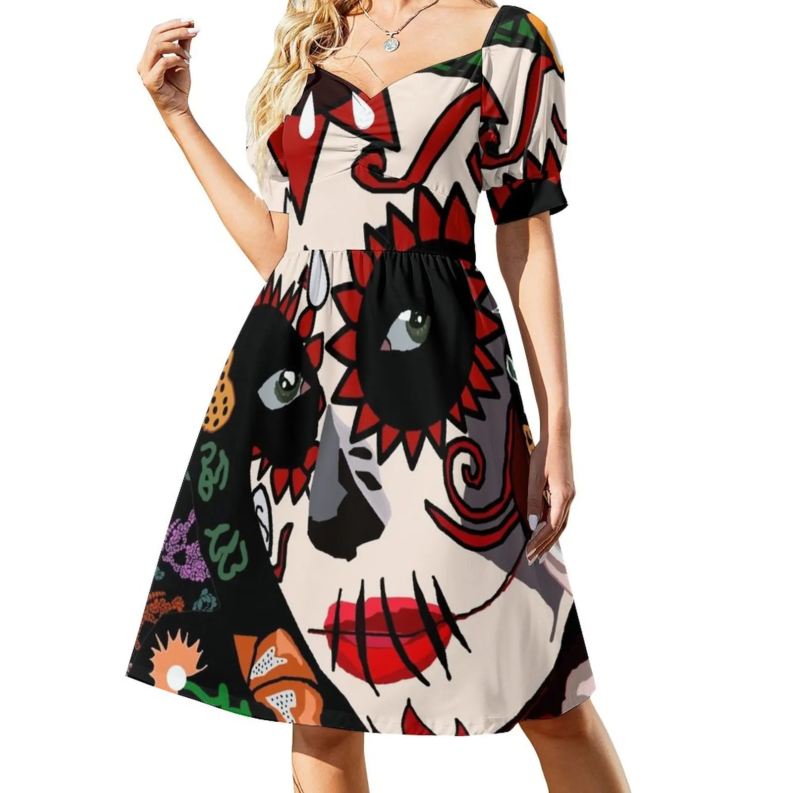 

La Catrina, makeup portrait, Day of the Dead Sleeveless Dress women's summer dresses 2023 dress korean style