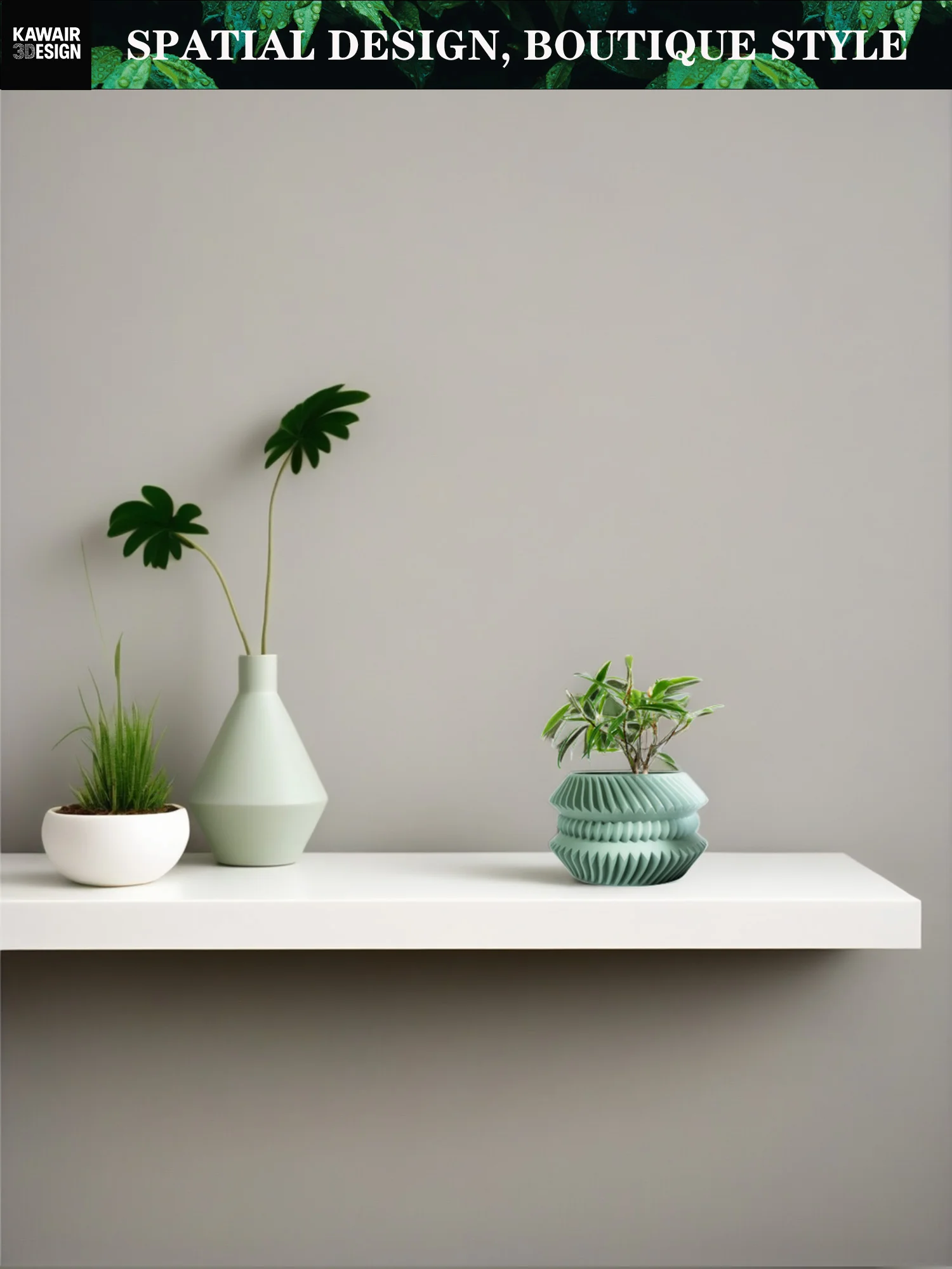 إناء زهور مطبوع ثلاثي الأبعاد قابل للتحلل قابل للتحلل ثلاثي الأبعاد بملمس مربع الشكل مربع الخط ديكور منزلي حديث وصديق للبيئة #3