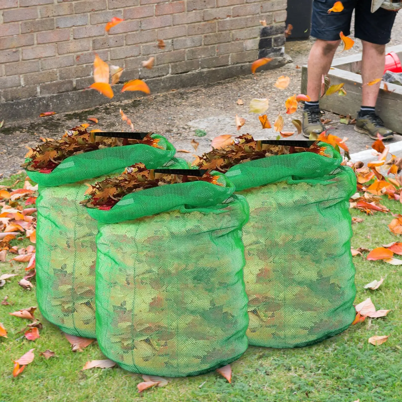 

Drawstring Leaves Collector Bag 3Pcs/set Garden Yard Rubbish Collector Tote Small Trash Container For Gardening Tree Debris