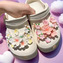 Pink Sakura Flower Shoe Charms Set Cherry Blossom Shoe Decoration For Clogs,Diy Shoe Accessories For Holiday Gift, Party Favors