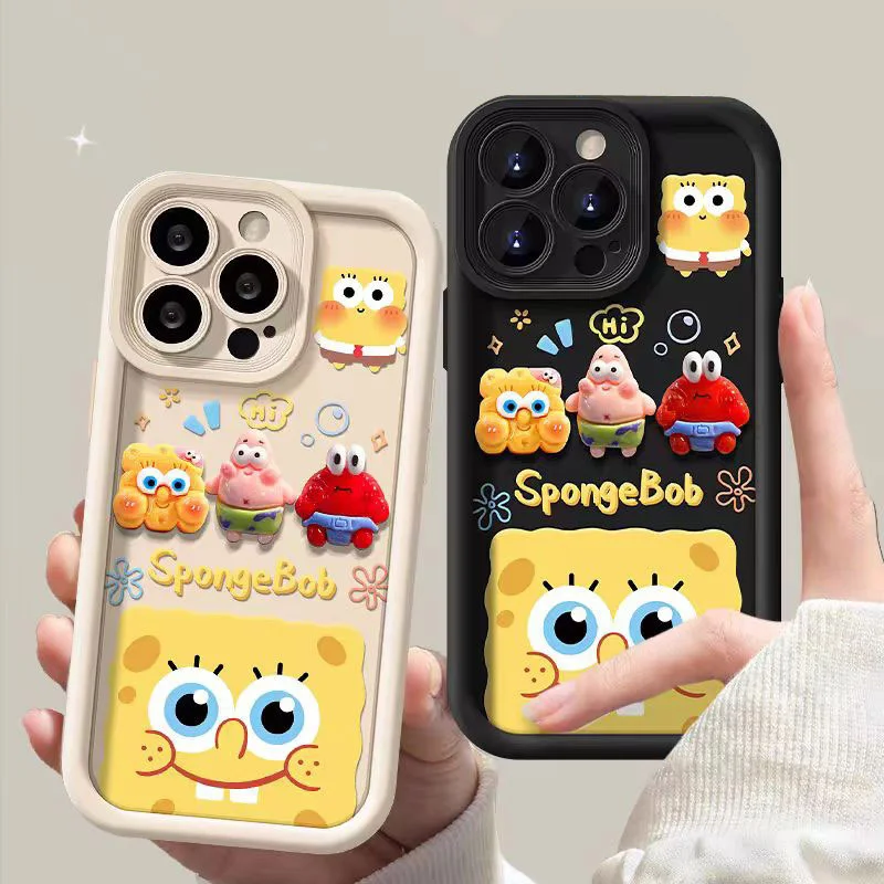 For Motorola Moto G24 G04 G54 G14 G30 G20 G9 Play G34 G53 E22 E22I E13 Cute SpongeBob Dolls Phone Case Cover