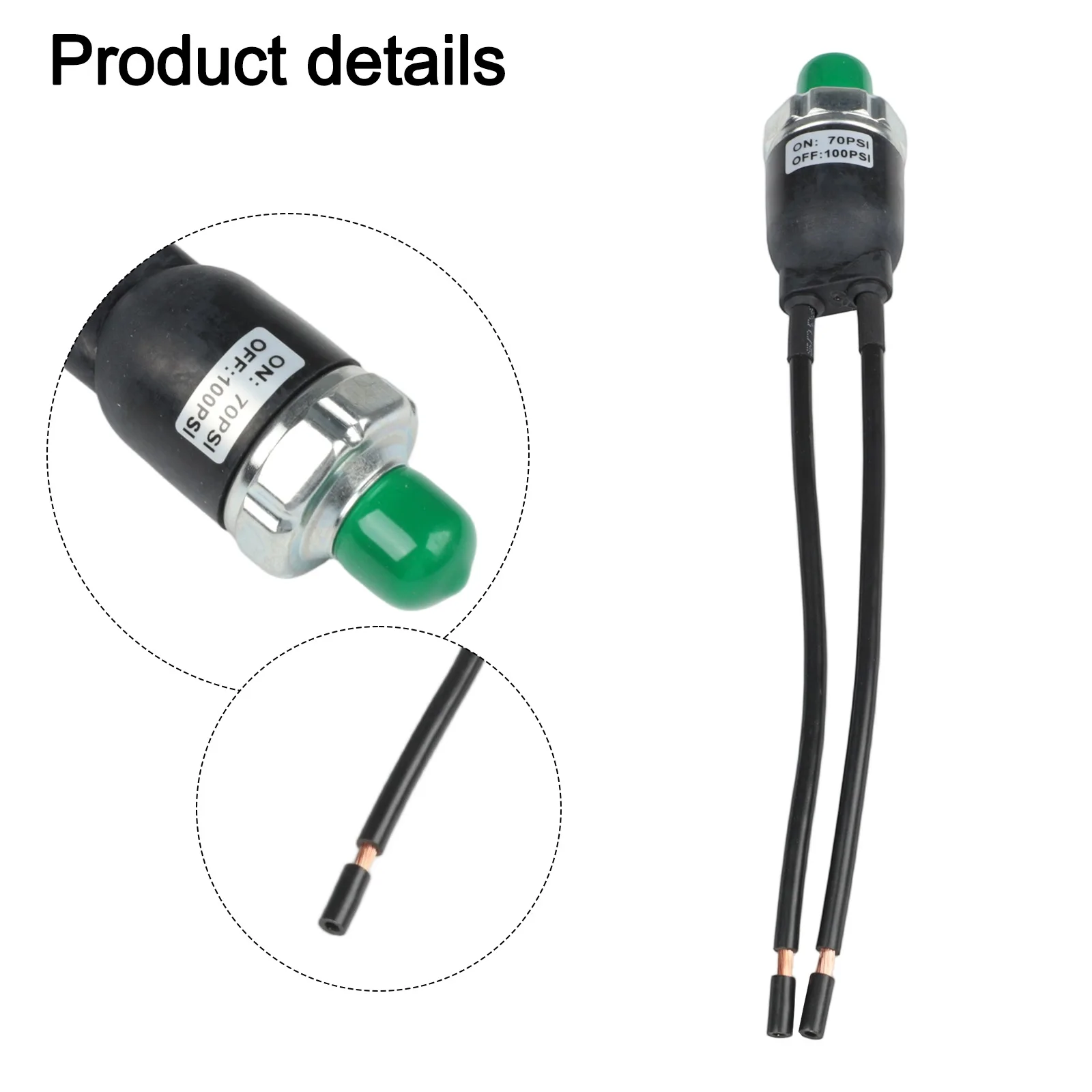 

1/4 NPT Air Pressure Switch for Air Compressors Activation and Deactivation Ranges of 70/90/110/120 PSI to 100/120/140/150 PSI