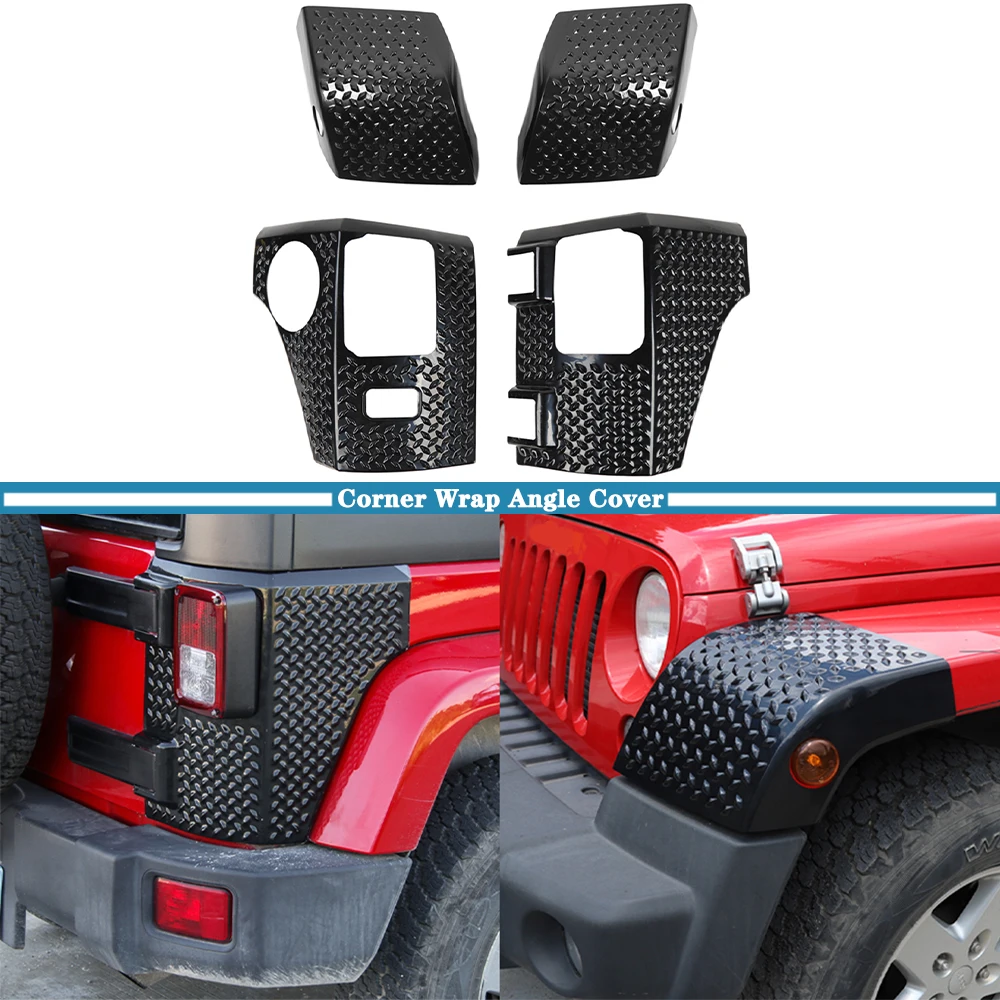 

Car Front Wheel Eyebrow /Tailgate Corner Wrap Angle Cover Trim Protector for Jeep Wrangler JK JKU 2007-2017 Exterior Accessories