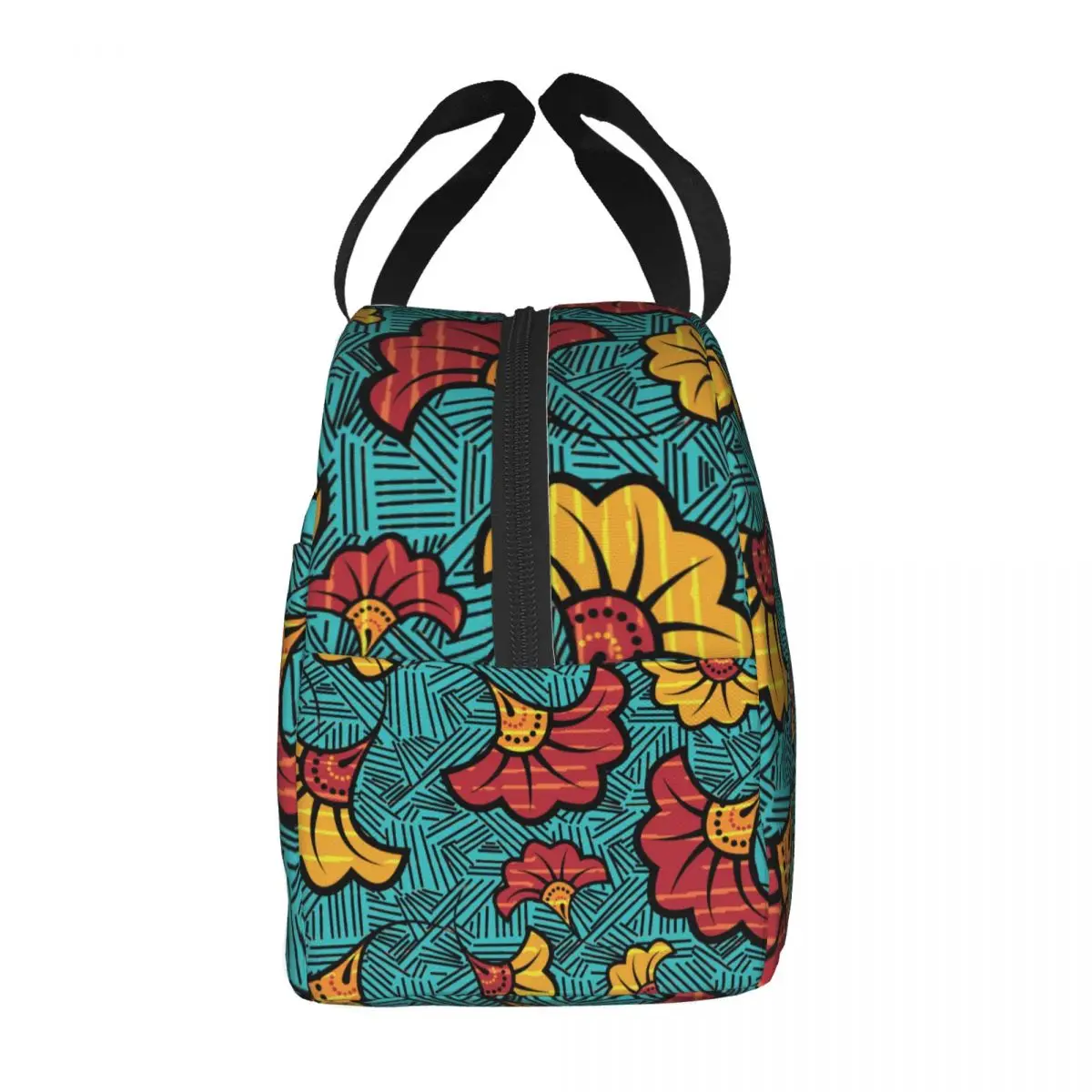 Custom African Ethnic Tribal Ankara Geometric Lunch Box Thermal Cooler Food Insulated Lunch Bag Work Resuable Picnic Tote Bags