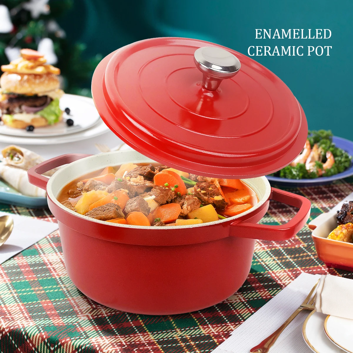 Stew pot enamel pot household induction cooker gas all-purpose pot soup