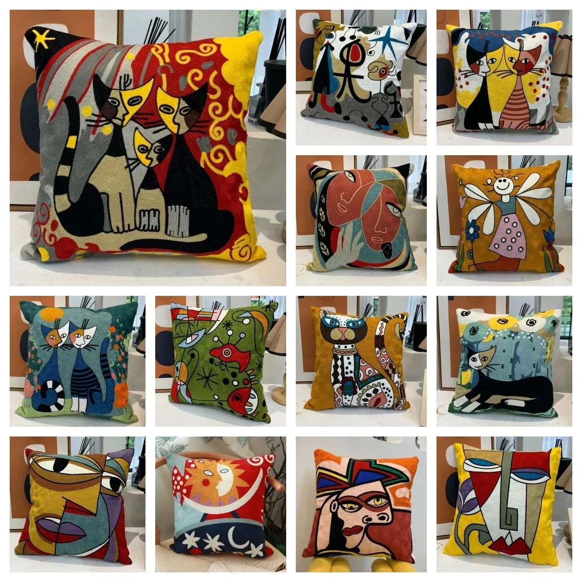 New 3D Printed Pillowcase Picasso Decorative Throw Pillow Cover Abstract Decoration for Home Sofa Car Cushion Cover 35/40/45CM