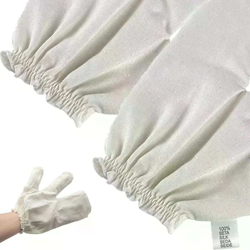 

1/2Pcs Raw Silk Massage Bath Gloves Skin Exfoliation Cosmetic Mitten For Dry Skin Brushing Massage