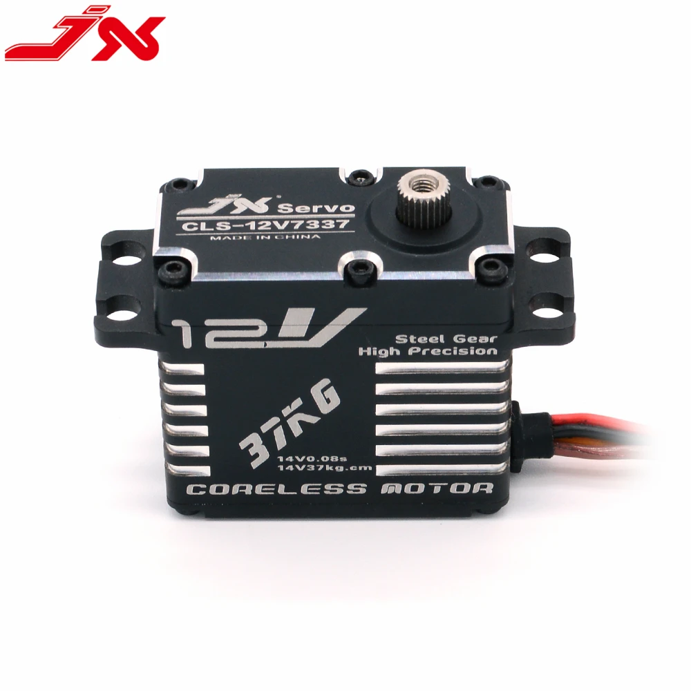 JX CLS-12V7337 37kg.cm@14V Large-Torque Full CNC Metal High Precision Steel Gear Digital Coreless Servo for RC Cars Helicopter