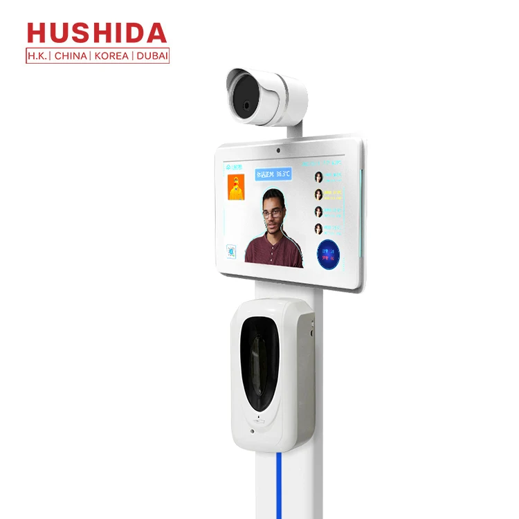 Floor stand LCD Screen Measurement Detector Face Recognition Body Temperature Instrument