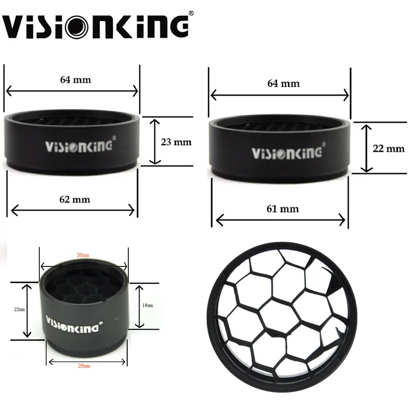 Visionking Anti-reflection Sunshade Protective Aluminum Honeycomb Cover 1.25-5x26 2.5-35X56 3-30X56 6-25X56 10-40X56 Riflescope