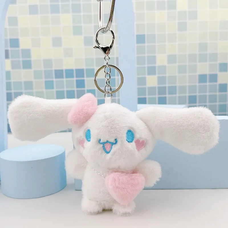 Sanrio Plush Keychain Pendant Doll Cartoon Cinnamoroll Cute Bag Pendant Car Keychain Plush Toy Christmas Gift