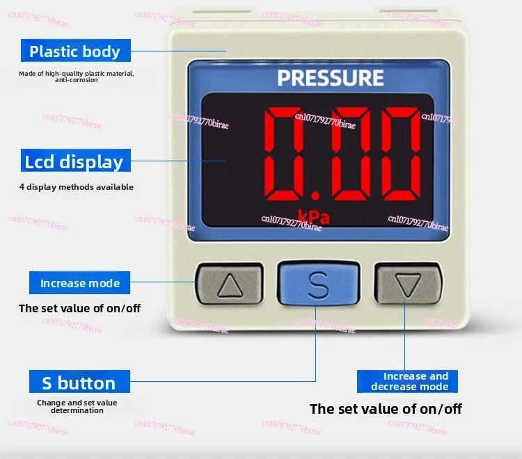 مفتاح الضغط الرقمي من سلسلة ZSE/ISE30A مع شاشة عرض، مستشعر عالي الدقة ISE30A-01-N-L/ZSE30AF-01-A لضاغط الهواء #2