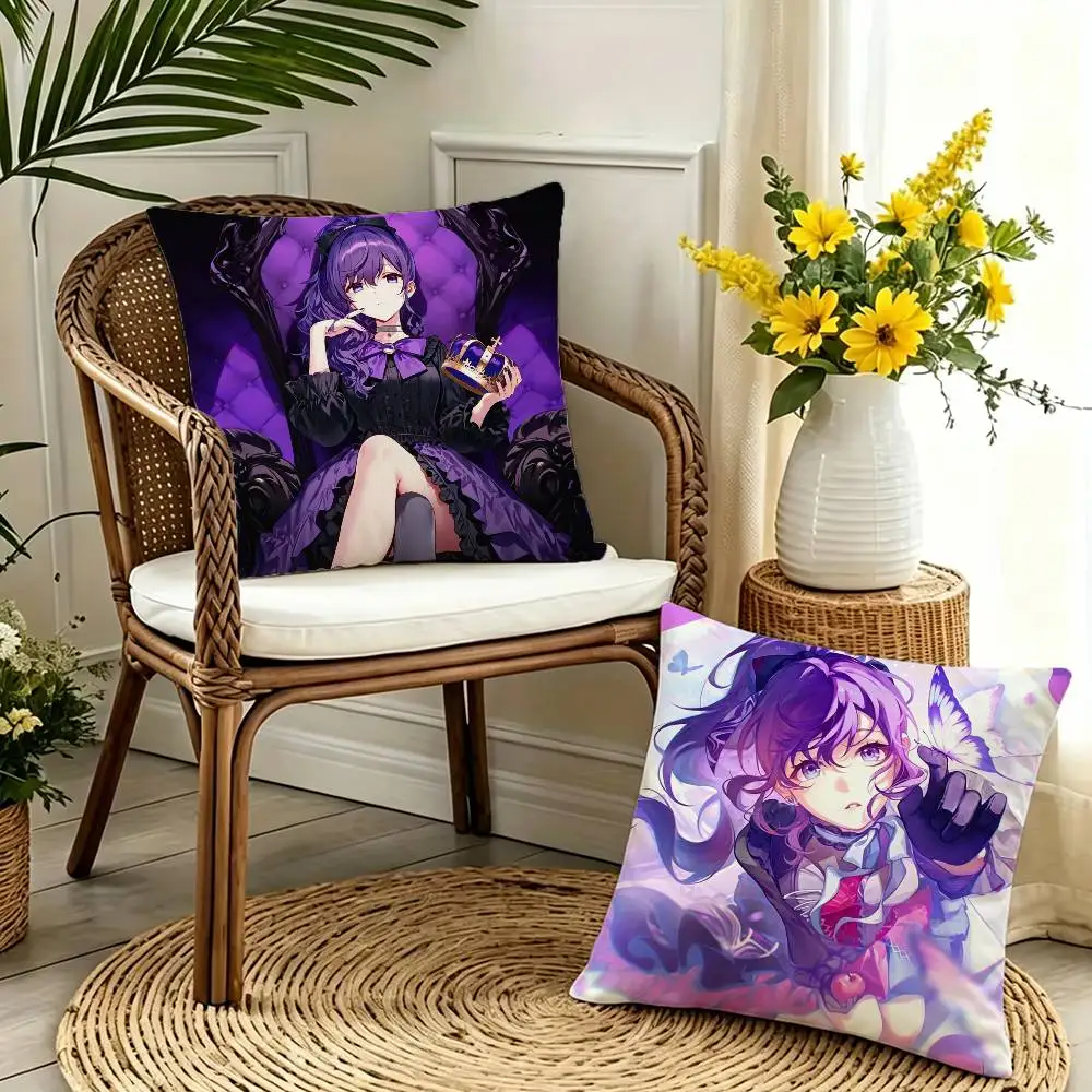 

Cartoon Girls Asahina Mafuyu Enamel Double-sided print Pillow Case Pattern Printed Pillowcase For Living Room Sofa Cushion Cover