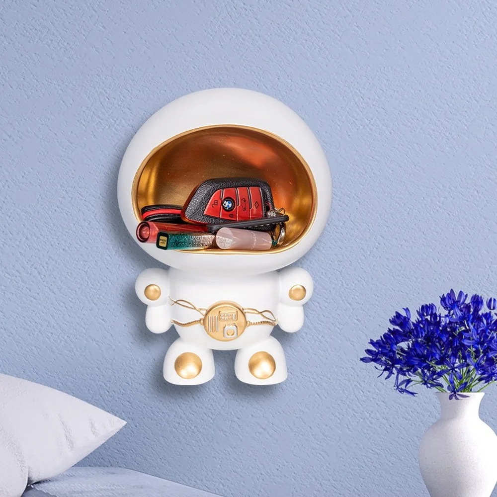 Nordic Creative Astronaut Storage Decoration Living Room Wine Cabinet Decoration Wall Hanging Astronaut Model Resin Crafts Shelf