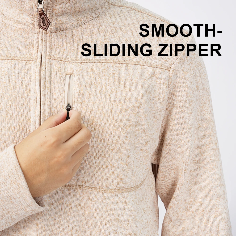 Mens Knitwear Long-Sleeve Sweater Fleece Jacket Half-Zip Autumn/Winter Warm Sweatshirt Top Outerwear Simple Base Layer