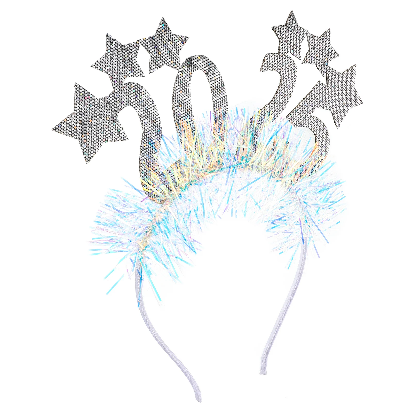 Party Headband Star Tiara New Year Eve Photo Prop Sequin Headwear Glitter Headbands Number Happy Bopper 2025 Year's