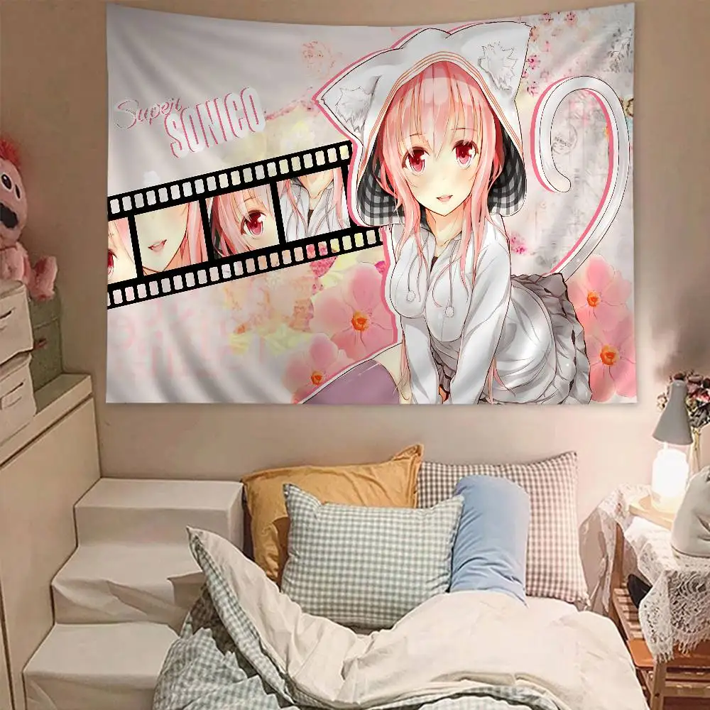 أنيمي سوبر سونيكو نسيج ملون للتعليق على الحائط - نمط ماندالا البوهيمي، ديكور فني جداري نابض بالحياة لمساحات أنيمي وبوهو #5