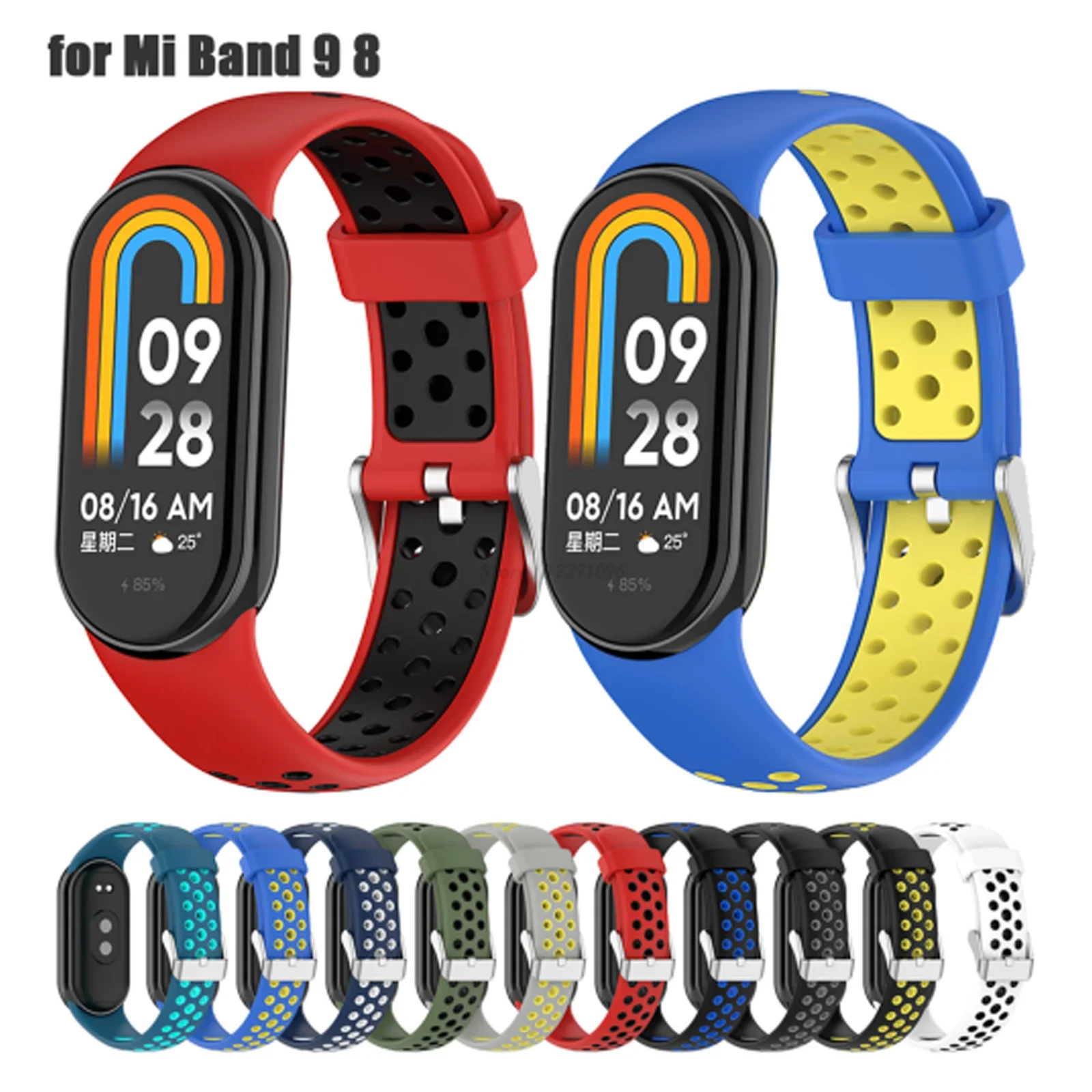 

Silicone Strap For Xiaomi Band 9 Strap Replacement Sport band wristband correa Bracelet For Mi Band 8 8 NFC Smartwatch watchband