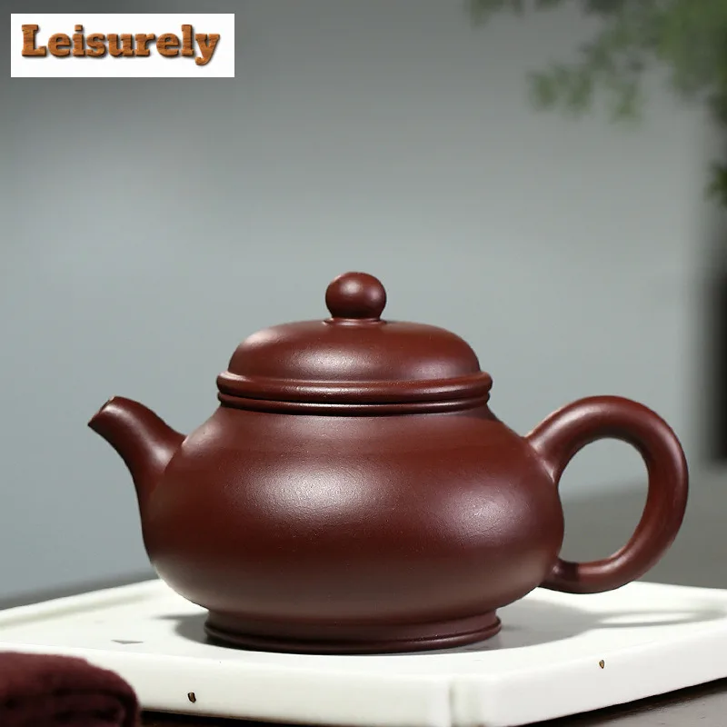 

230ml Retro Yixing Purple Clay Teapots Handmade Pan Pot Raw Ore Purple Zhu Mud Tea Maker Kettle Chinese Zisha Tea Set Teaware