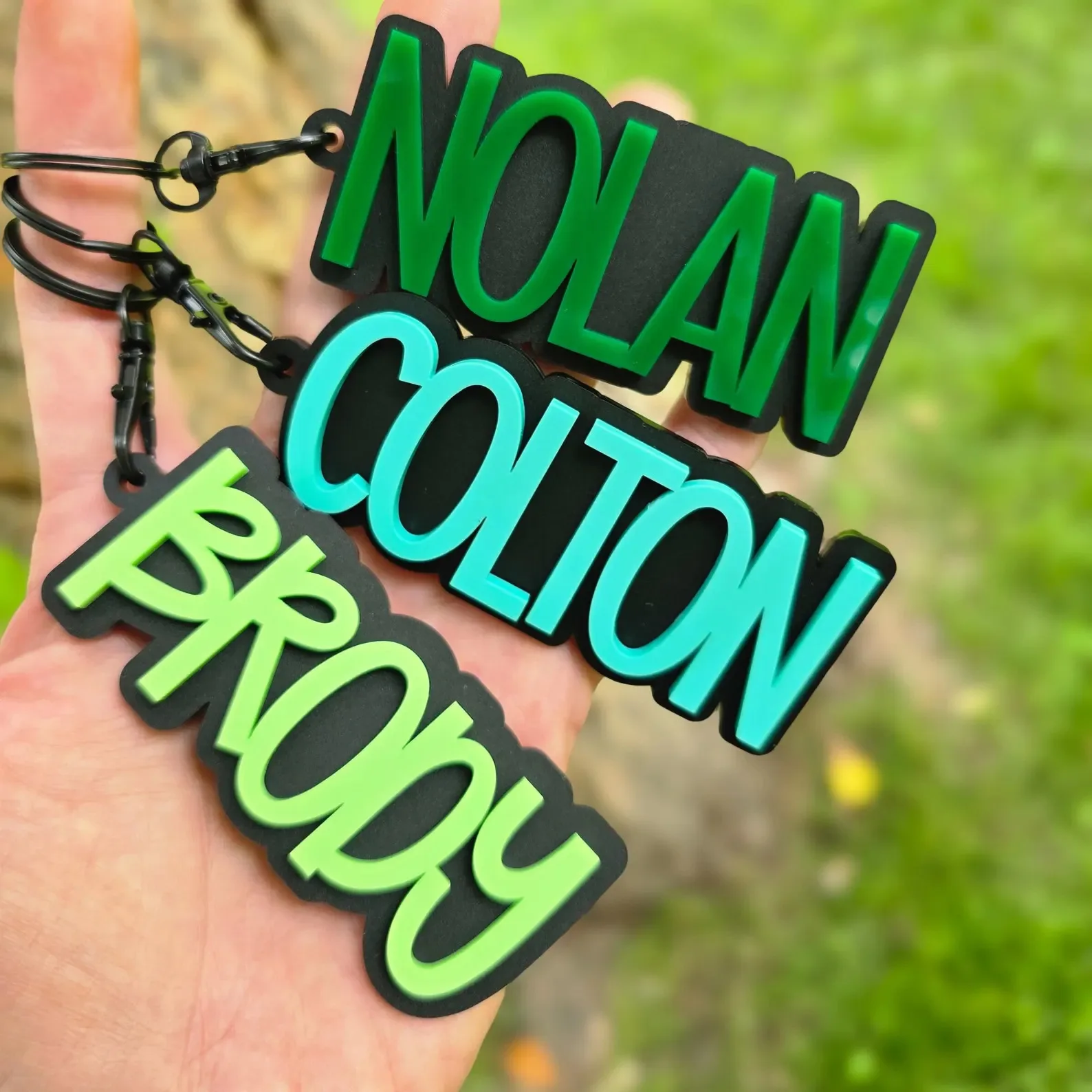 Personalized Custom Name Text Acrylic Keychain Letter Keyring Font Colorful Backpack Tag Customized Bag Accessories Charm Gift