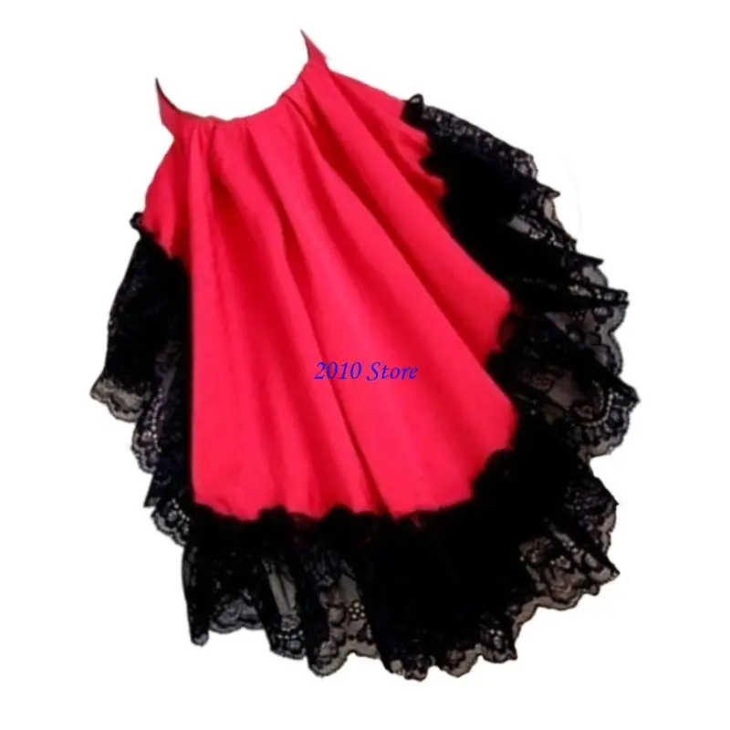 F3MF Kerah Renda Elegan Dapat Dilepas Kerah Palsu Jabot Tema Prancis untuk Pertunjukan Panggung