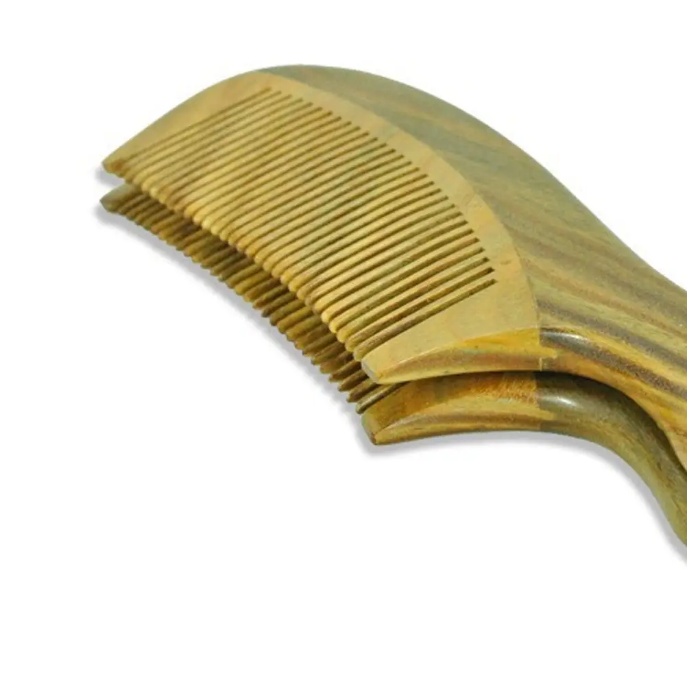 

Green Sandalwood Comb Handcrafted Wooden Hair Comb Smooth Close Teeth for Scalp Massage Stress Relief Natural Aroma