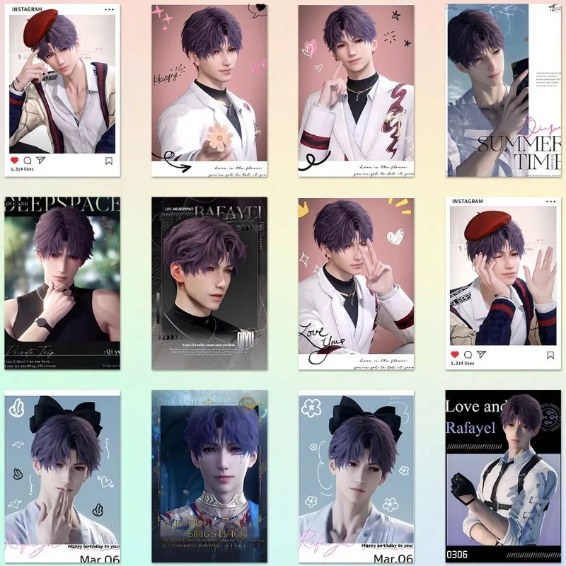 10/63 قطعة لعبة الحب والفضاء العميق الكتابة على الجدران ملصق رافاييل وسيم صور سلسلة جراب هاتف دفتر محمول الشارات المشجعين عاشق #2