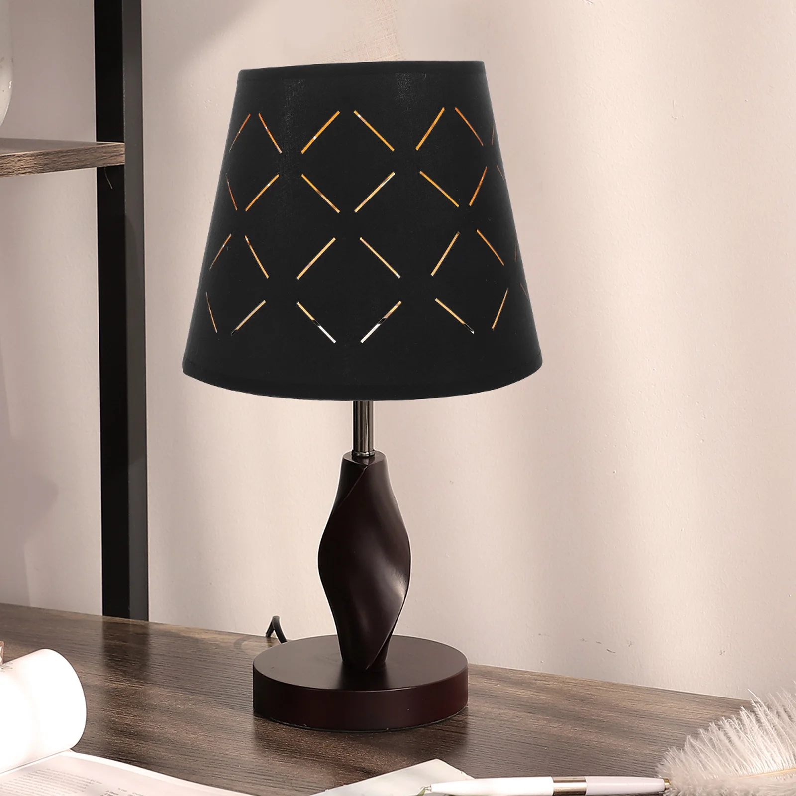 

Black Lampshade Lamp Shade Large Replacement for Desk Table Modern Fabric Black Lampshades Shades
