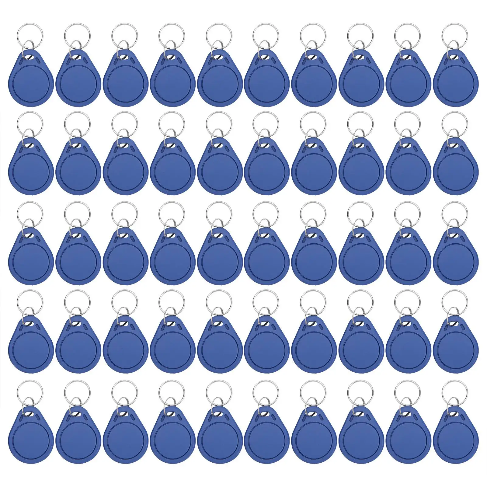 50PCS ICUID Card Token Tag Key Chain 13.56MHZ Copyable for Access Control Time Attendance Parking Lots