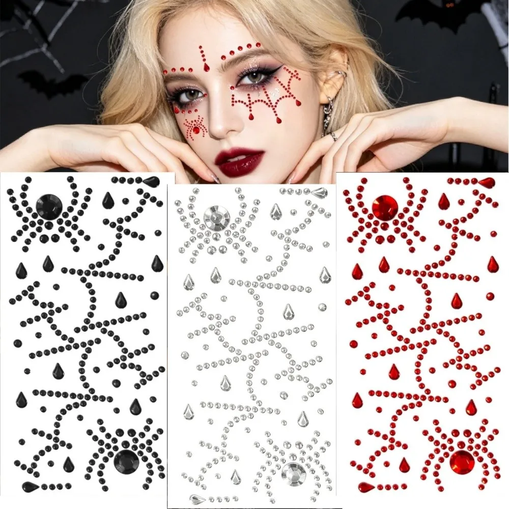 Cross 3D  Rhinestone Makeup Crystal Tattoo Sticker Sparkling DIY Face Gem Sticker Halloween Party