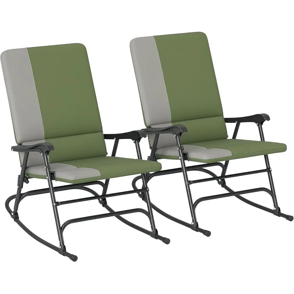 

Set of 2 Oversized Rocking Chairs for Outdoor Use - Comfortable, Durable, Green